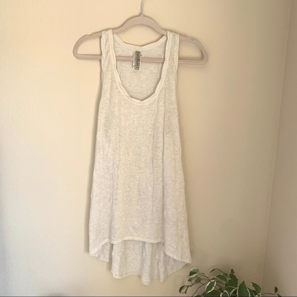 FREE PEOPLE METALLIC GOLD RACERBACK TANK
